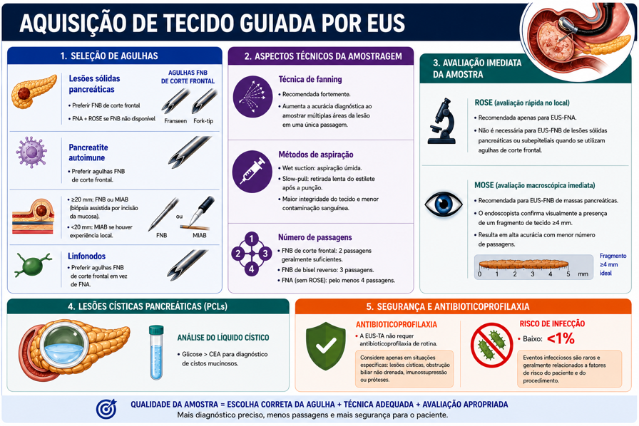 Aquisição tecidual guiada por ecoendoscopia- Resumo prático