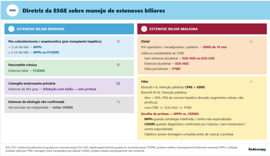 Resumo do manejo de estenose biliar